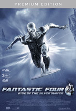 DVD-Cover: Fantastic Four - Rise of the Silver Surfer  <br> <font color=silver>Premium Edition</font>, mit Ioan Gruffudd, Jessica Alba, Chris Evans, Michael Chiklis, Julian McMahon, Kerry Washington, Laurence Fishburne (Stimme des Silver Surfers im OT), ...